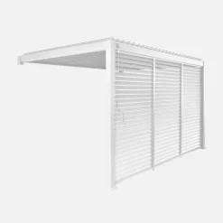 Wand Pergola mit Lamellendach Triomphe 3x4m + 3 Lamellenwände 130 cm