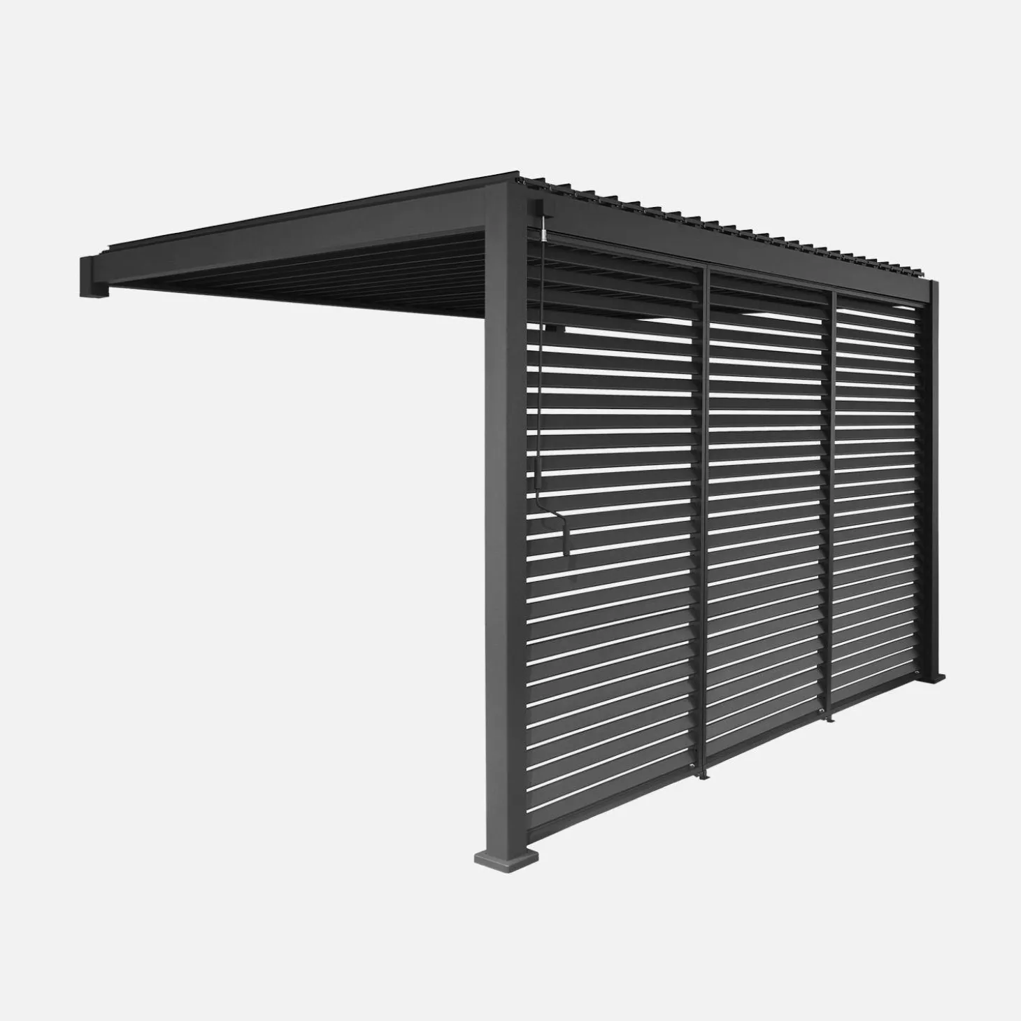 Wand Pergola mit Lamellendach Triomphe 3x4m + 3 Lamellenwände 130 cm