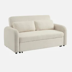 Abgerundetes 2-Sitzer Sofa mit Bouclé-Bezug