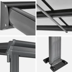 Aluminium Anbaupergola Carport 3x5m mit Dachrinne