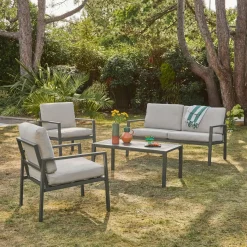 Aluminium-Gartenmöbelset für 4 Personen