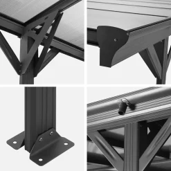 Aluminium- und Polycarbonat-Carport 15m²