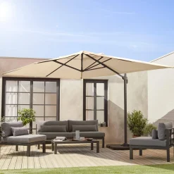 Ampel-Sonnenschirm rechteckig 3x4m + befüllbare Platten 50x50cm