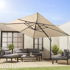 Ampel-Sonnenschirm rechteckig 3x4m + befüllbare Platten 50x50cm