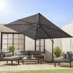 Ampel-Sonnenschirm rechteckig 3x4m + befüllbare Platten 50x50cm