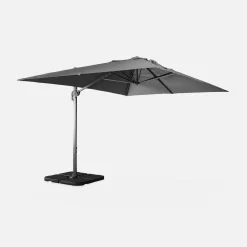 Ampel-Sonnenschirm rechteckig 3x4m + befüllbare Platten 50x50cm