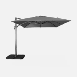 Ampel-Sonnenschirm rechteckig 3x4m + befüllbare Platten 50x50cm