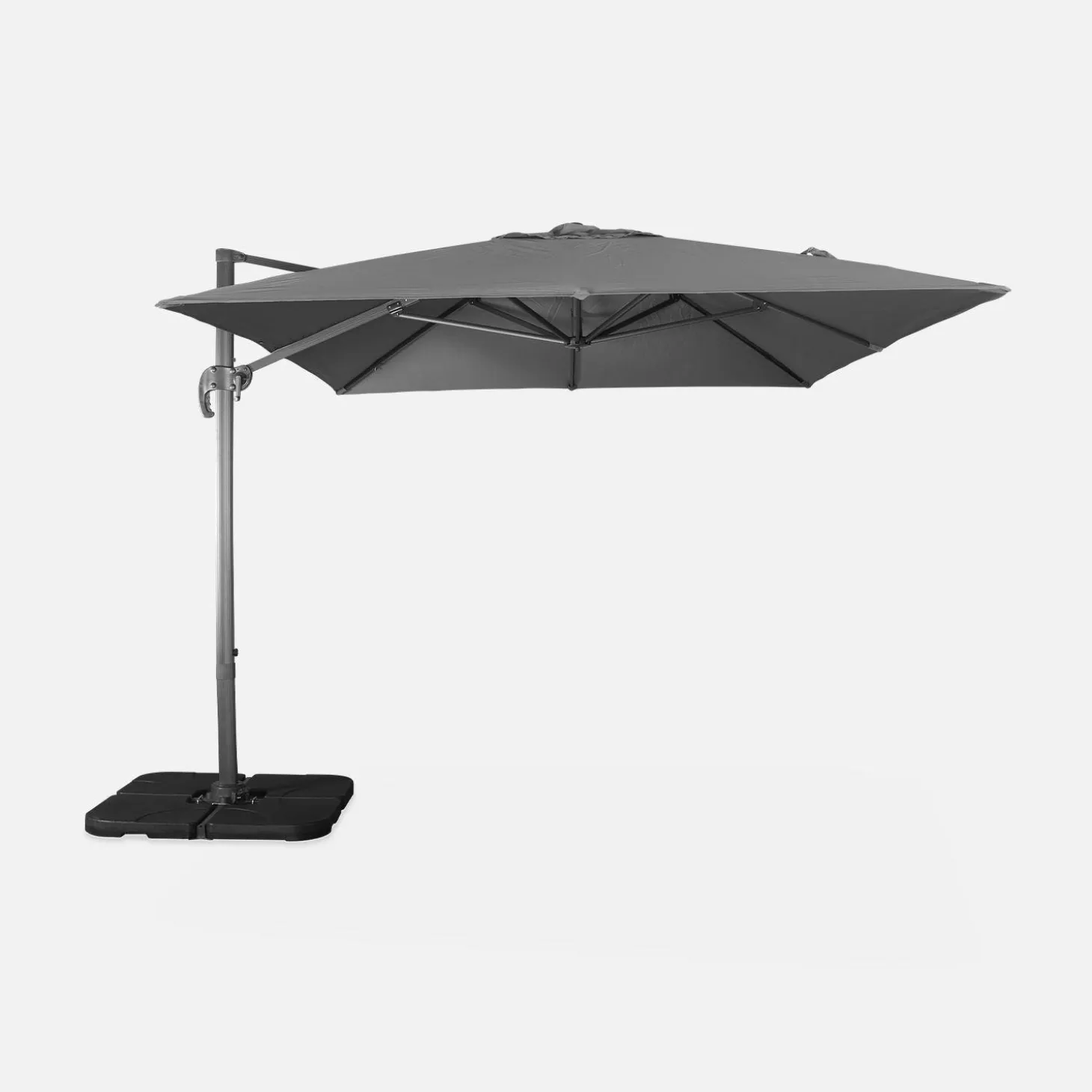 Ampel-Sonnenschirm rechteckig 3x4m + befüllbare Platten 50x50cm