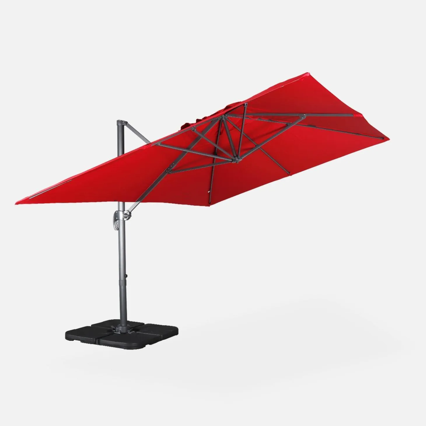 Ampel-Sonnenschirm rechteckig 3x4m + befüllbare Platten 50x50cm