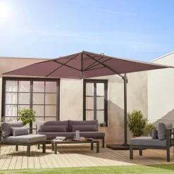 Ampel-Sonnenschirm rechteckig 3x4m + befüllbare Platten 50x50cm