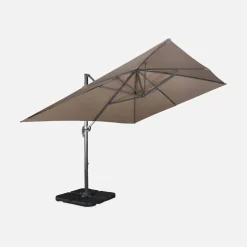 Ampel-Sonnenschirm rechteckig 3x4m + befüllbare Platten 50x50cm