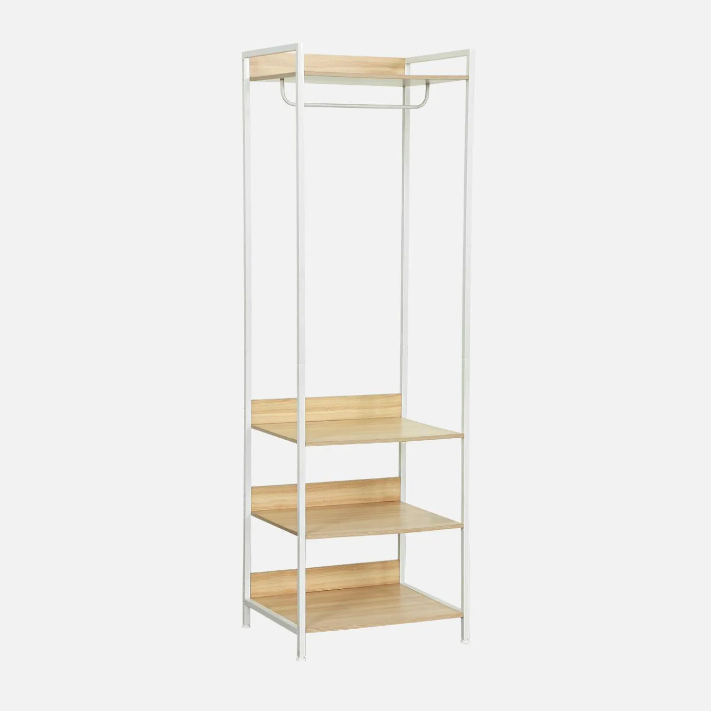 Ankleidemodul mit 1 Kleiderschrank und 3 Regalen