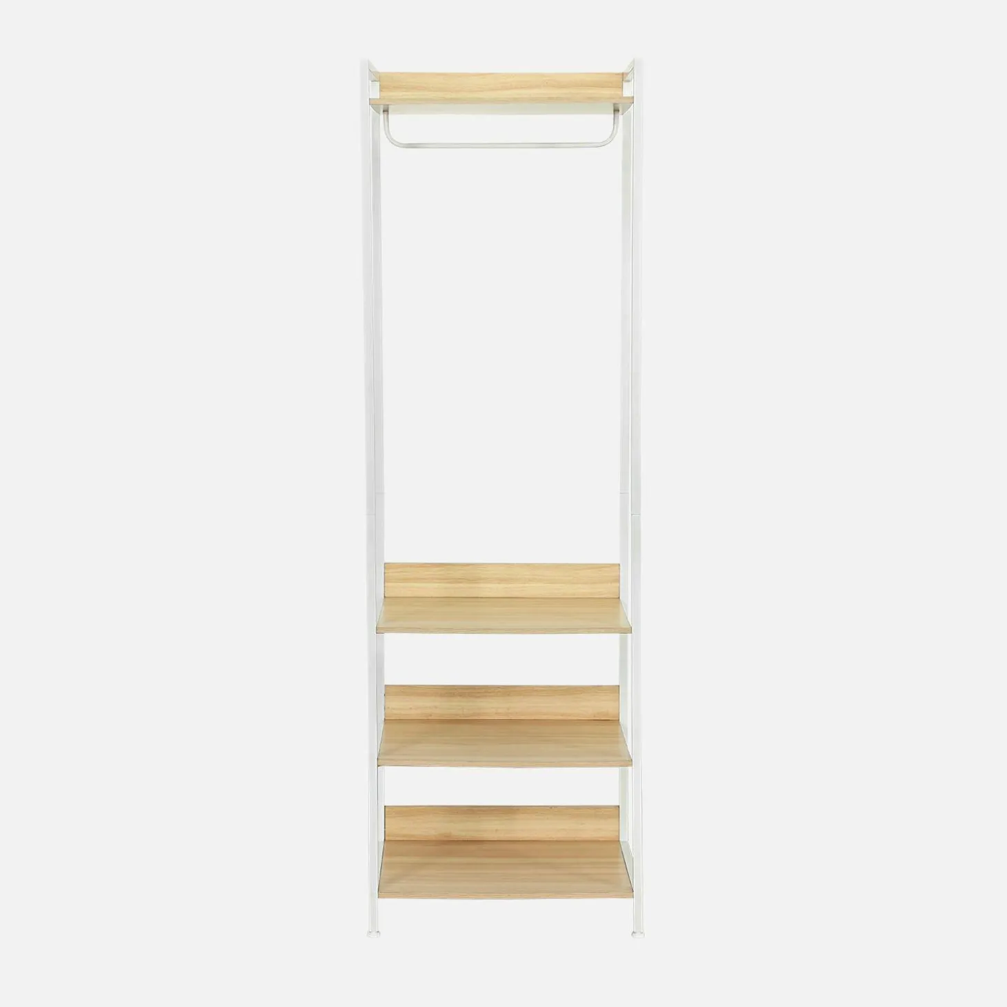Ankleidemodul mit 1 Kleiderschrank und 3 Regalen