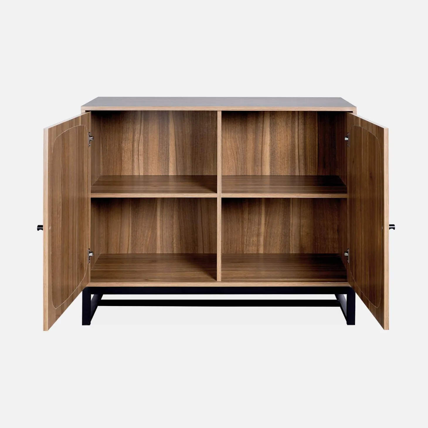Anrichte mit Rattan-Geflecht und Holzdekor 2 Türen 100 cm