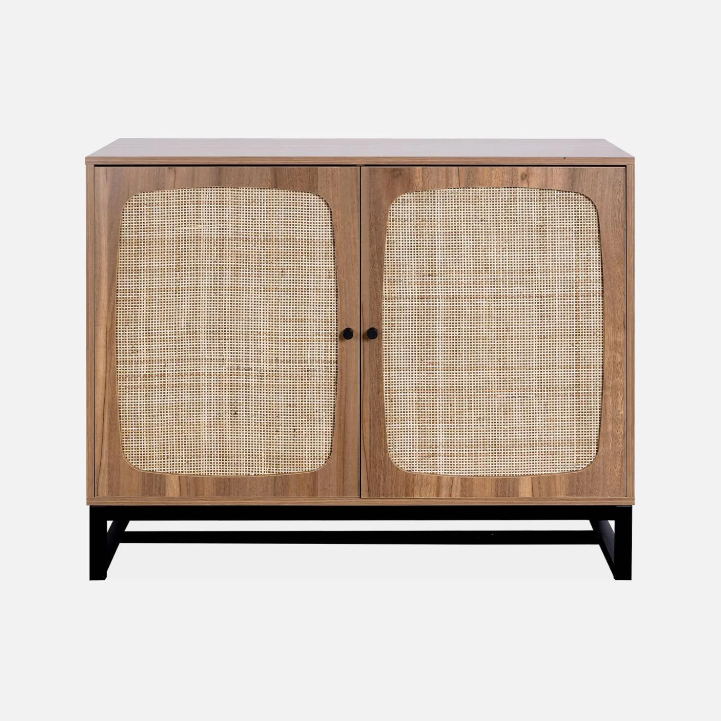 Anrichte mit Rattan-Geflecht und Holzdekor 2 Türen 100 cm