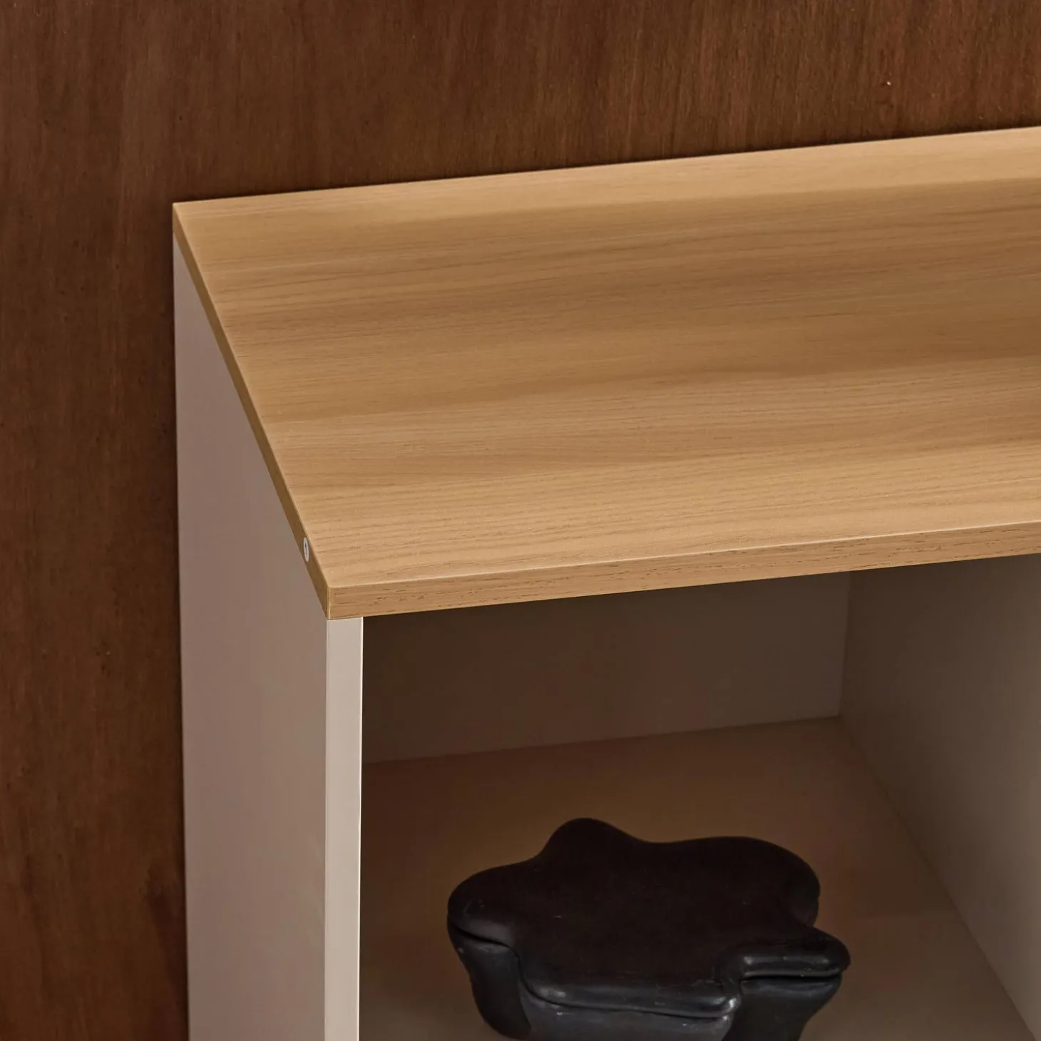 Anrichte, Sideboard aus Metall mit Holzdekor, 1 Tür B 80 cm