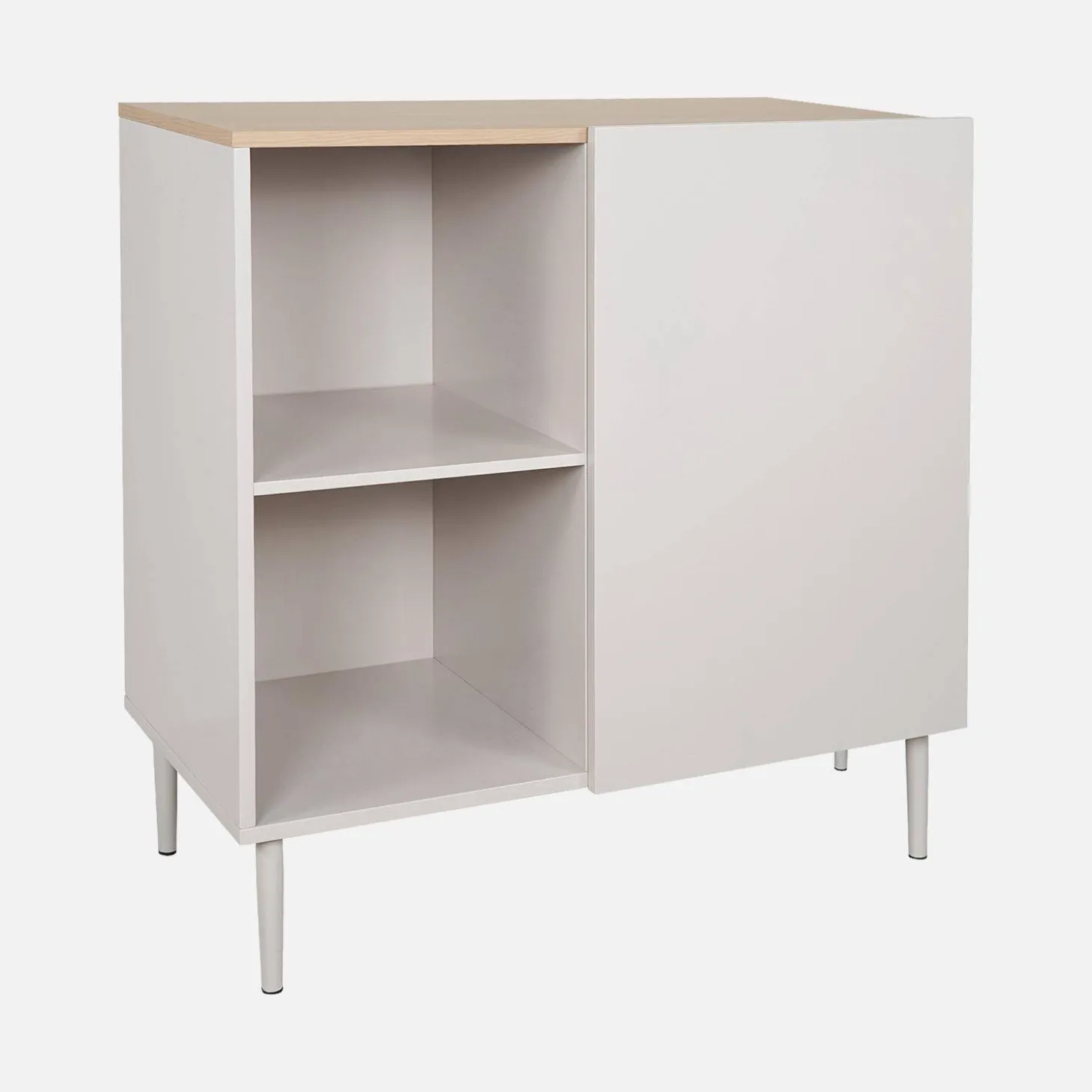 Anrichte, Sideboard aus Metall mit Holzdekor, 1 Tür B 80 cm