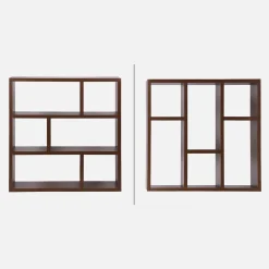 Asymmetrisches Bücherregal 3 Ebenen 6 Stauräume