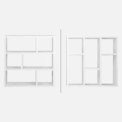 Asymmetrisches Bücherregal 3 Ebenen 6 Stauräume