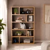 Asymmetrisches Bücherregal im Holzlook 5 Ebenen 10 Stauräume