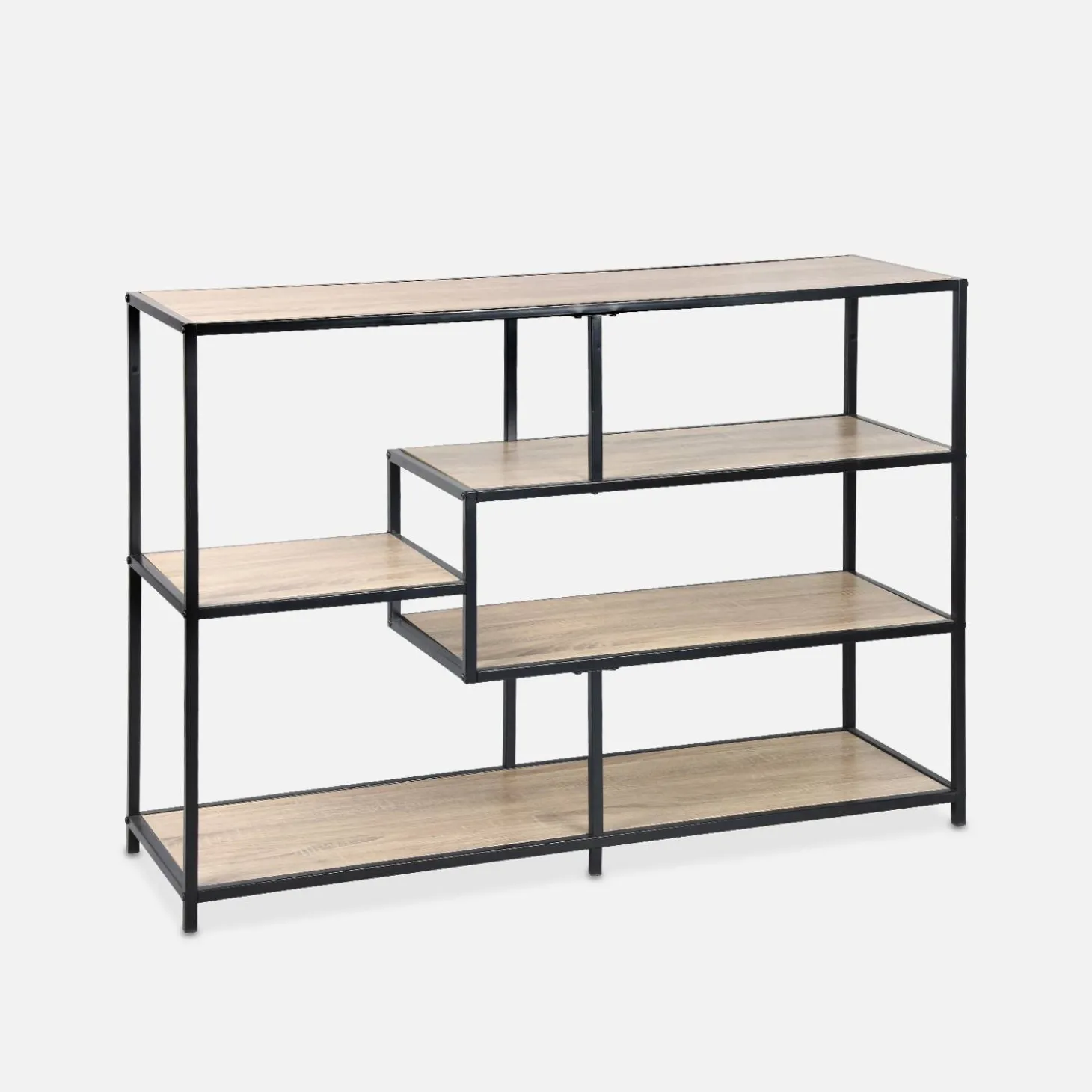 Asymmetrisches Regal Metall & Holzoptik