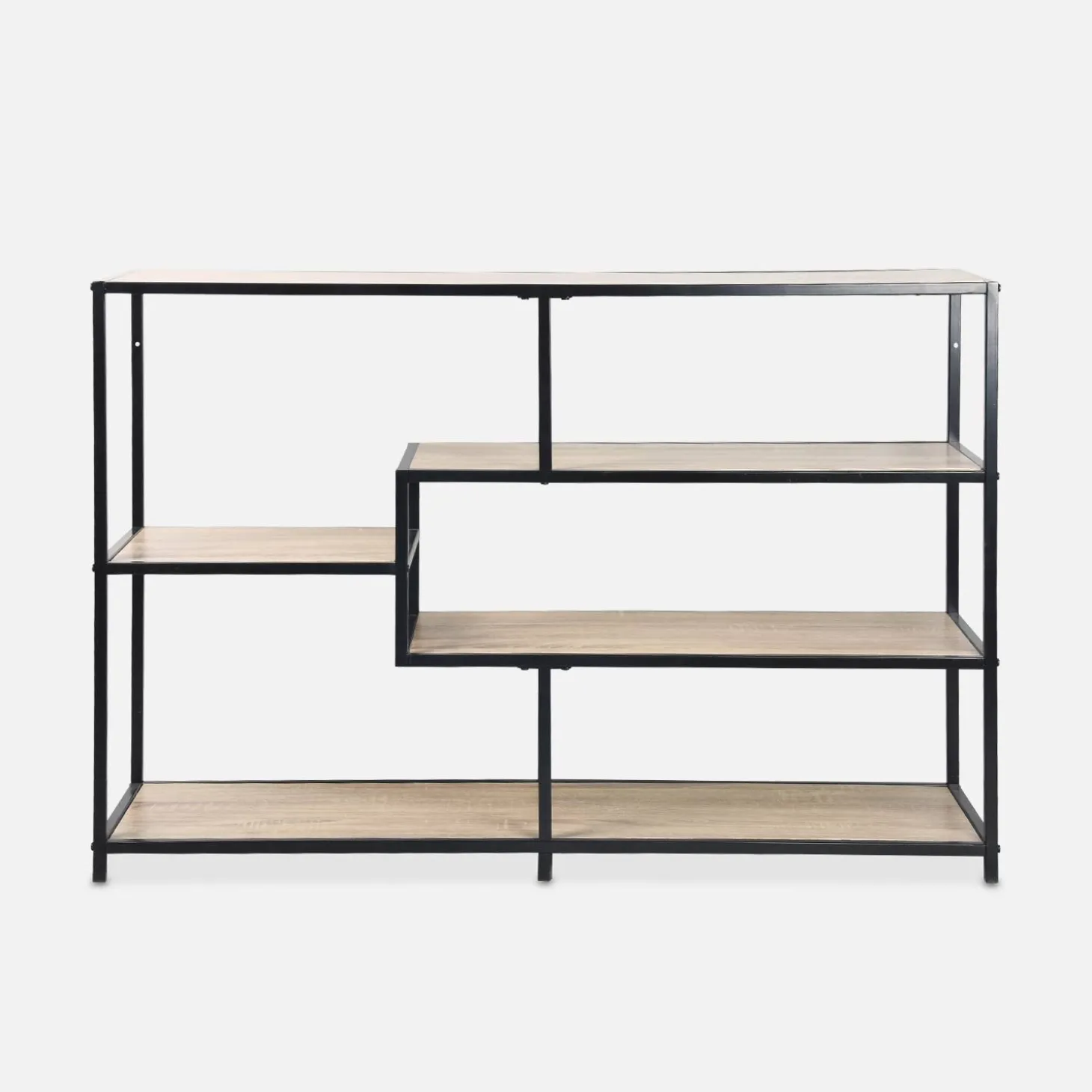 Asymmetrisches Regal Metall & Holzoptik