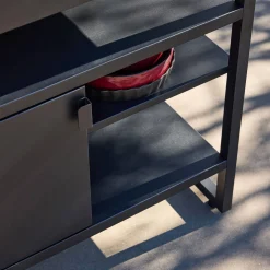 Außenküche aus Stahl 1 Tür 3 Regale B 80 cm