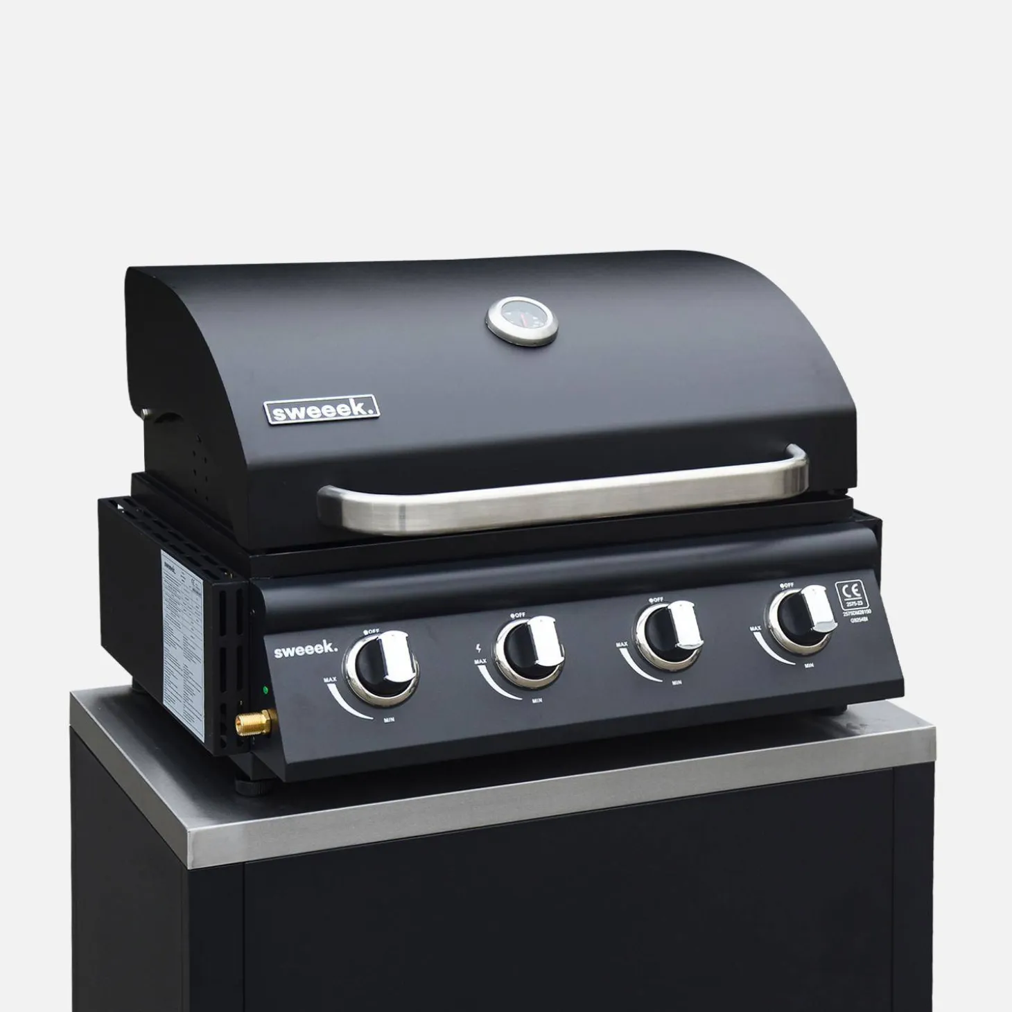 Außenküche 7 Elemente aus Stahl + Gasgrill 4 Brenner