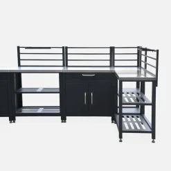 Außenküche 7 Elemente aus Stahl + Gasgrill 4 Brenner