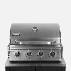 Außenküche 5 Elemente aus Stahl + Gasgrill 4 Brennern