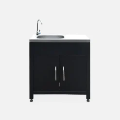 Außenküche 5 Elemente aus Stahl + Gasgrill 4 Brennern