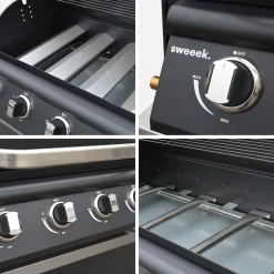 Außenküche 5 Elemente aus Stahl + Gasgrill 4 Brennern