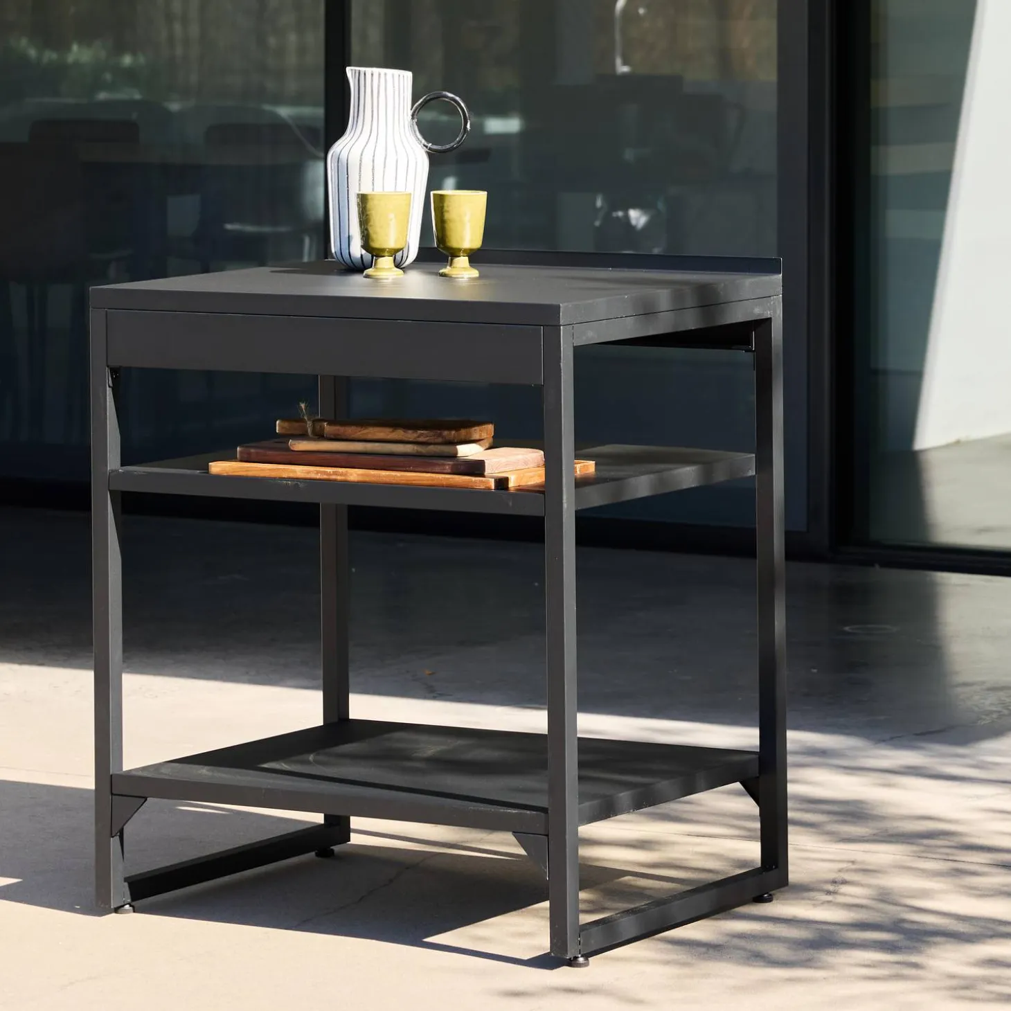 Außenküche Stahl 2 Regale B 80 cm