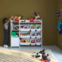 Aufbewahrungsmöbel für Kinder, 9 Behälter, 4 Einlegeböden, 1 Tür