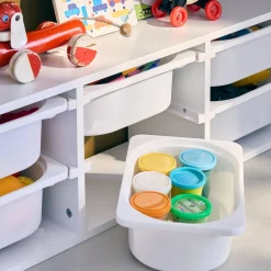 Aufbewahrungsmöbel für Kinder, 6 Kunststoffbehälter