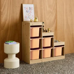 Aufbewahrungsmöbel für Kinder mit 6 Aufbewahrungsbehältern
