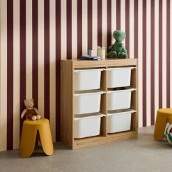 Aufbewahrungsmöbel für Kinder mit 6 Kunststoffbehältern
