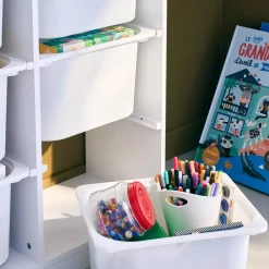 Aufbewahrungsmöbel für Kinder mit 6 Kunststoffbehältern