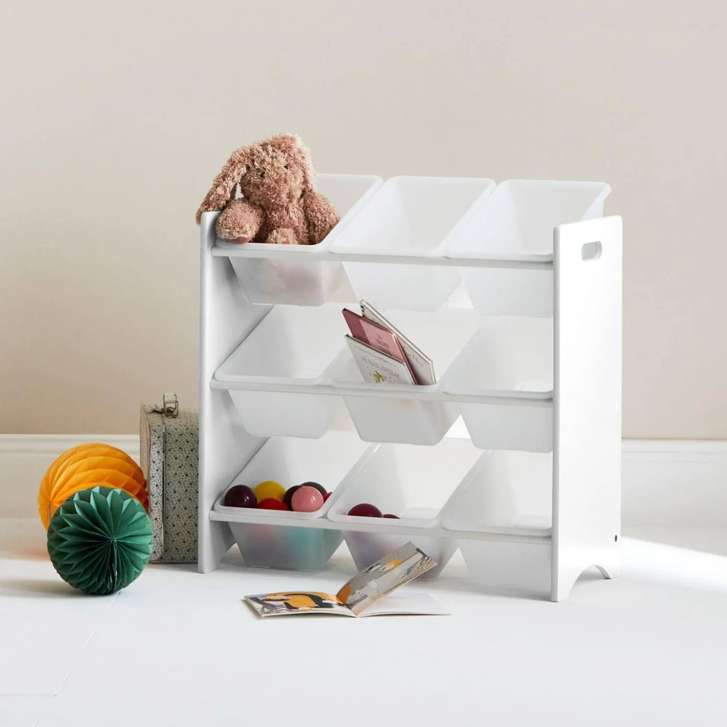 Aufbewahrungsregal für Kinder mit 9 Boxen (2er Set)