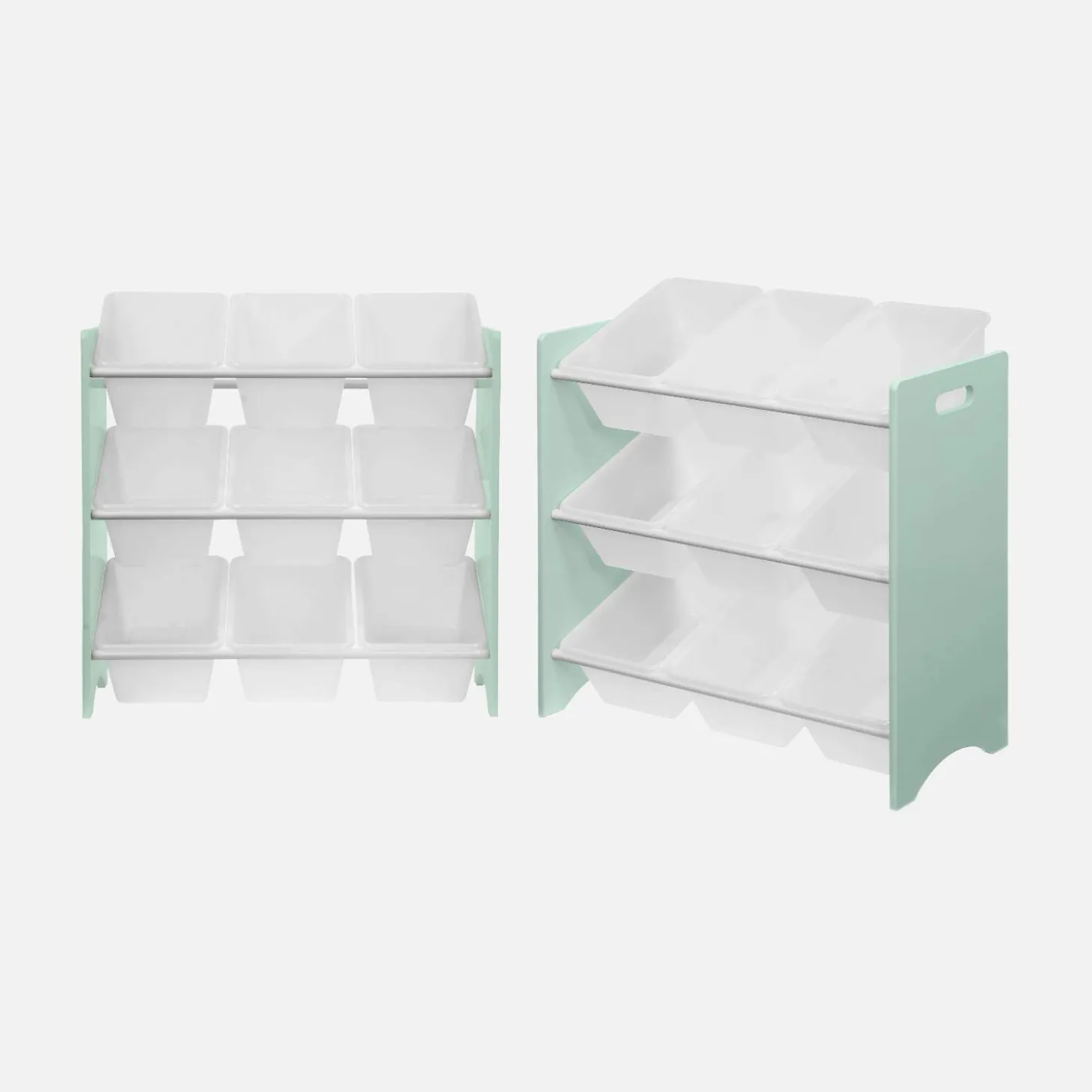 Aufbewahrungsregal für Kinder mit 9 Boxen (2er Set)