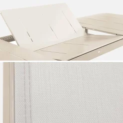 Ausziehbarer Aluminium-Gartentisch mit 8 Textilene-Stühlen