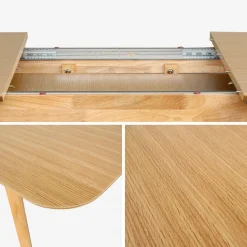 Ausziehbarer Esstisch rechteckig 160 - 210 cm, Eichenfurnier