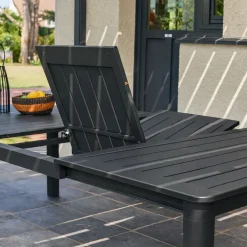 Ausziehbarer Gartentisch aus Aluminium 199/258,5cm für 12 Personen