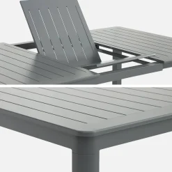 Ausziehbarer Gartentisch aus Aluminium 199/258,5cm für 12 Personen