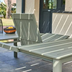 Ausziehbarer Gartentisch aus Aluminium 199/258,5cm für 12 Personen