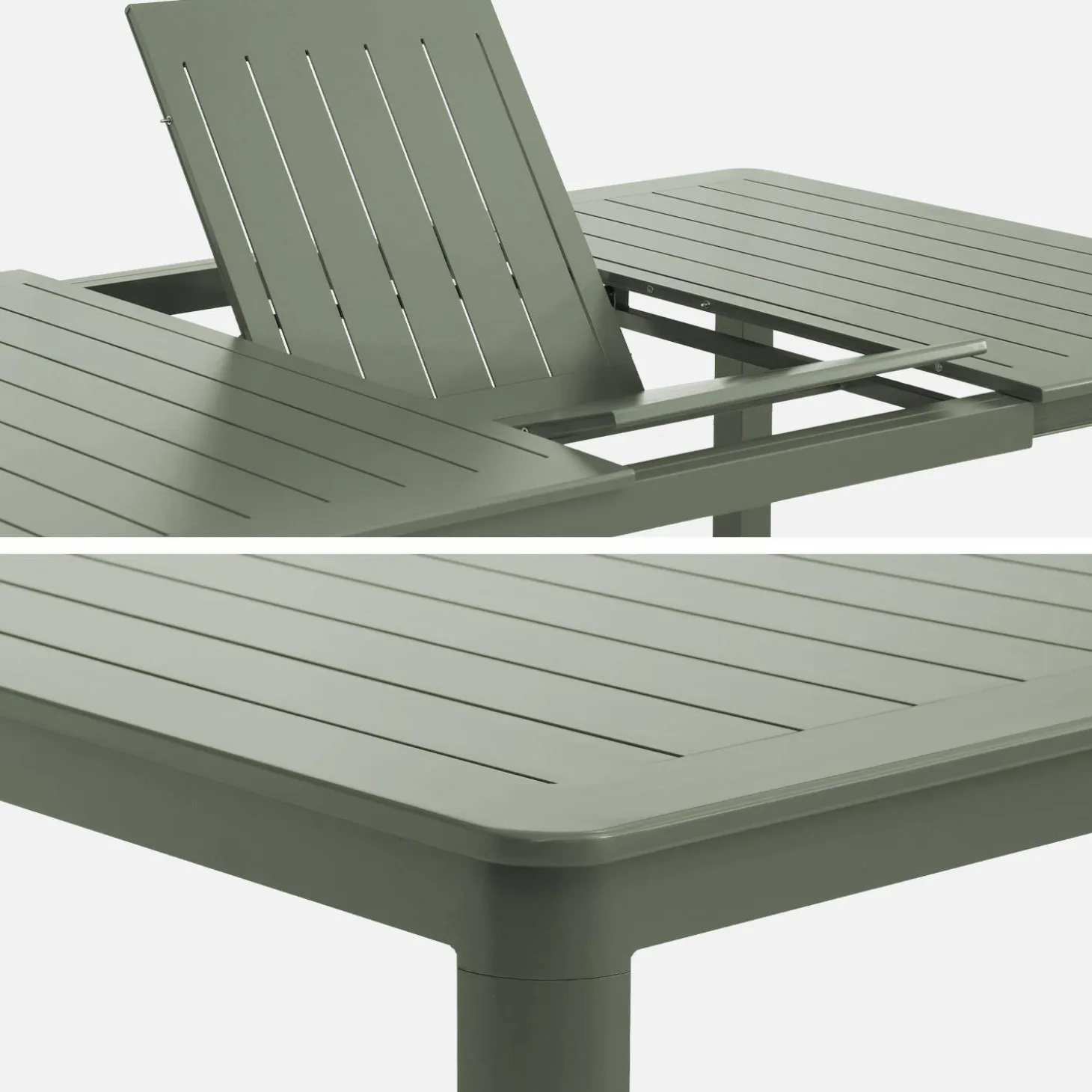 Ausziehbarer Gartentisch aus Aluminium 199/258,5cm für 12 Personen