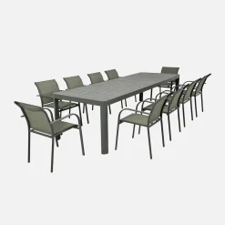 Ausziehbarer Gartentisch aus Aluminium für 8-10 Personen