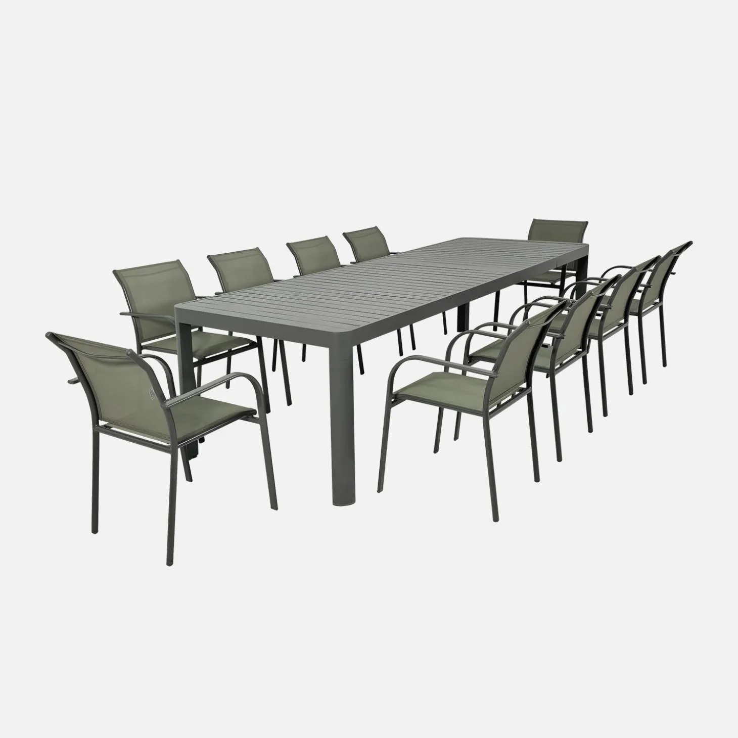 Ausziehbarer Gartentisch aus Aluminium für 8-10 Personen