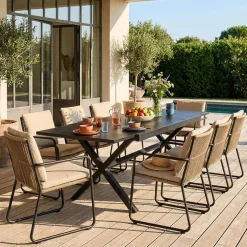 Ausziehbarer Gartentisch aus Aluminium für 8 Personen