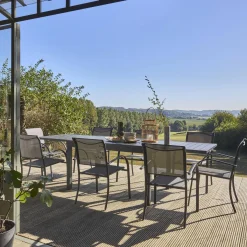 Ausziehbarer Gartentisch aus Aluminium, 8 Personen